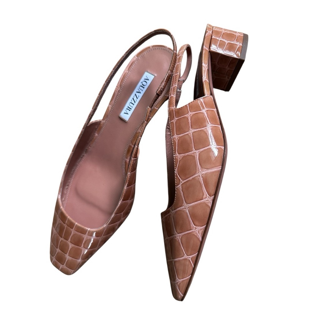 Aquazzura New Ginza Croco Slingback Punps